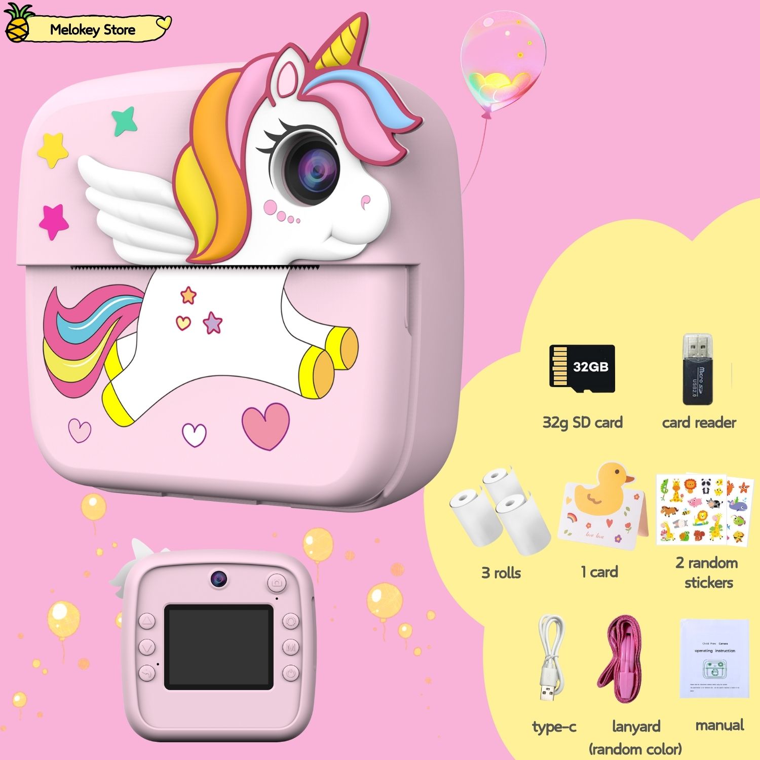 Photography Close Up - Kids Photo Camera Printer with Game