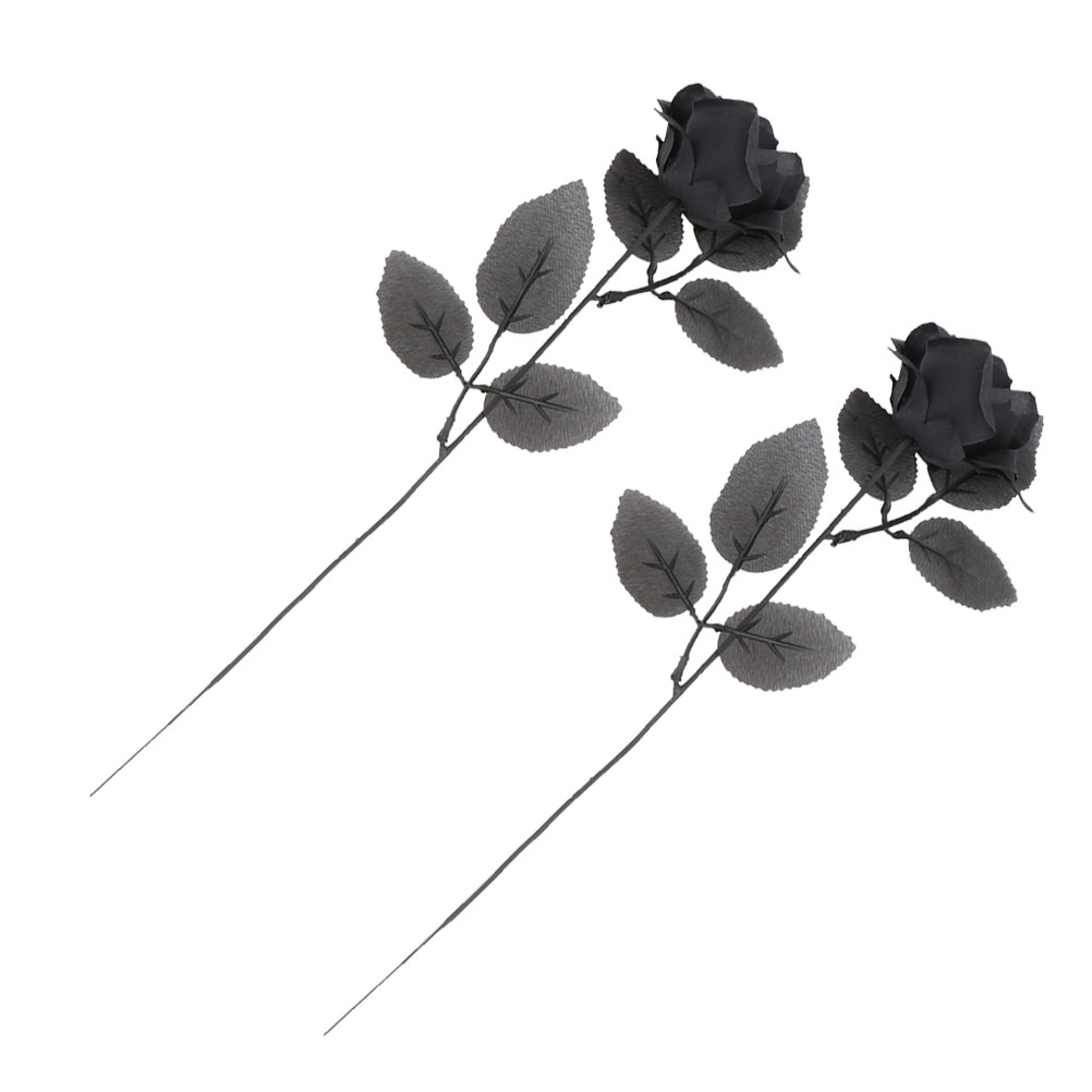 Photography Dark Cloth - 2Pcs Dark Faux Rose Flowers Retro