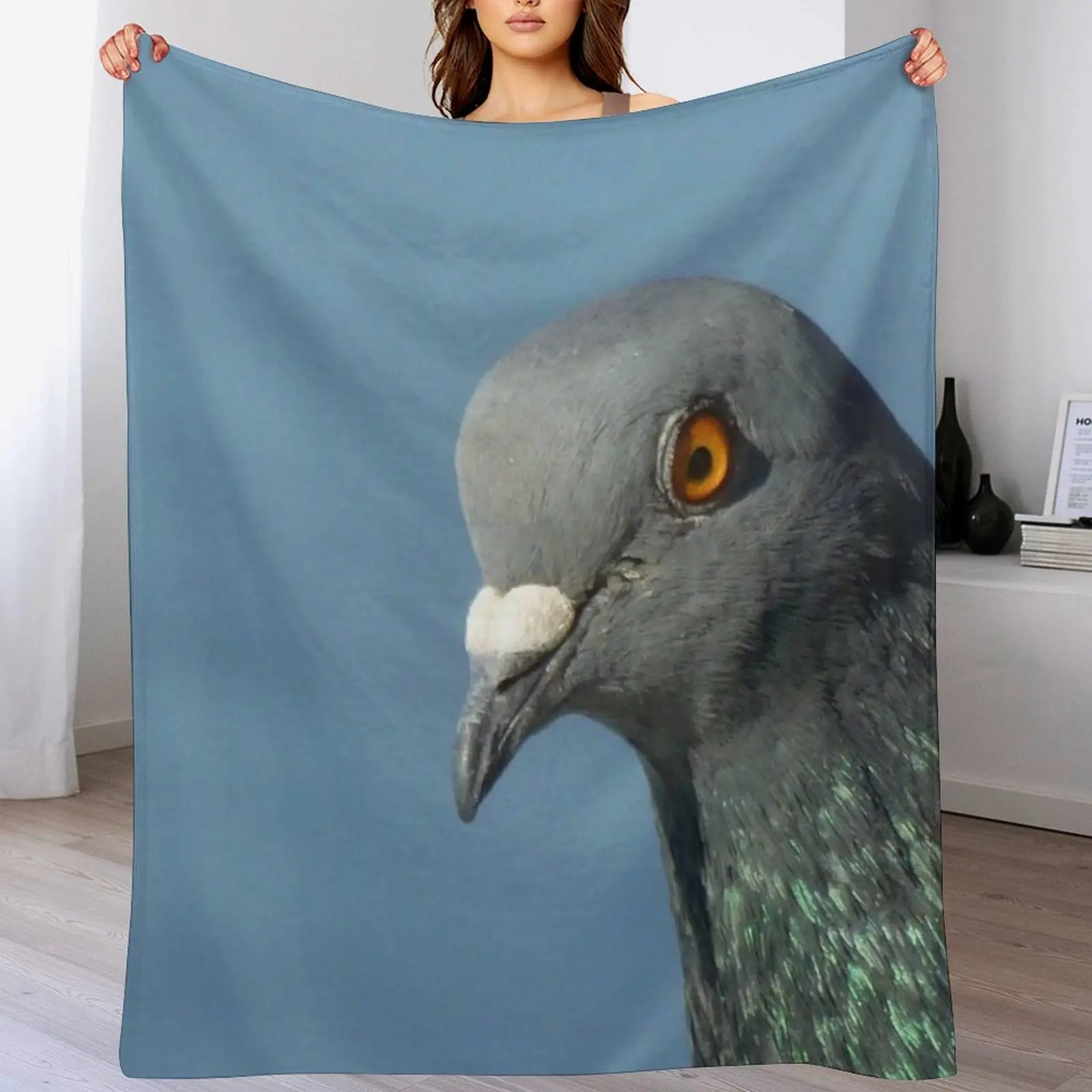Photography Close Up - Pigeon Close Up Photography Throw Blanket