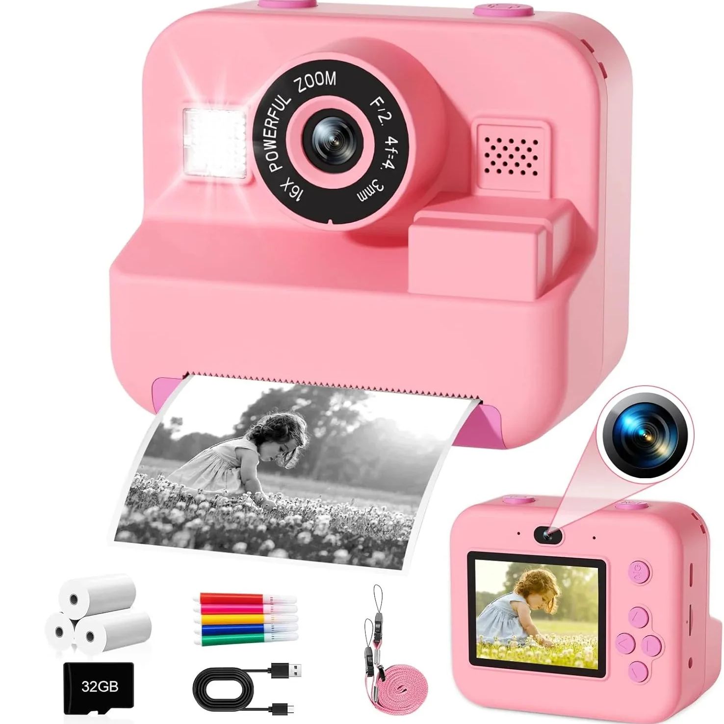 Photography Close Up - newInstant Print Camera With 32G Card