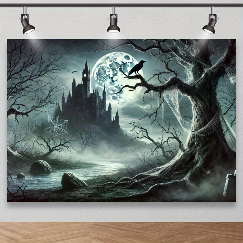 Ghost Castle Halloween Backgro - Photography Dark Cloth 评论和价格