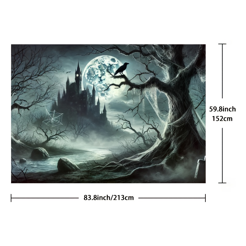 Ghost Castle Halloween Backgro - Photography Dark Cloth 评论和价格