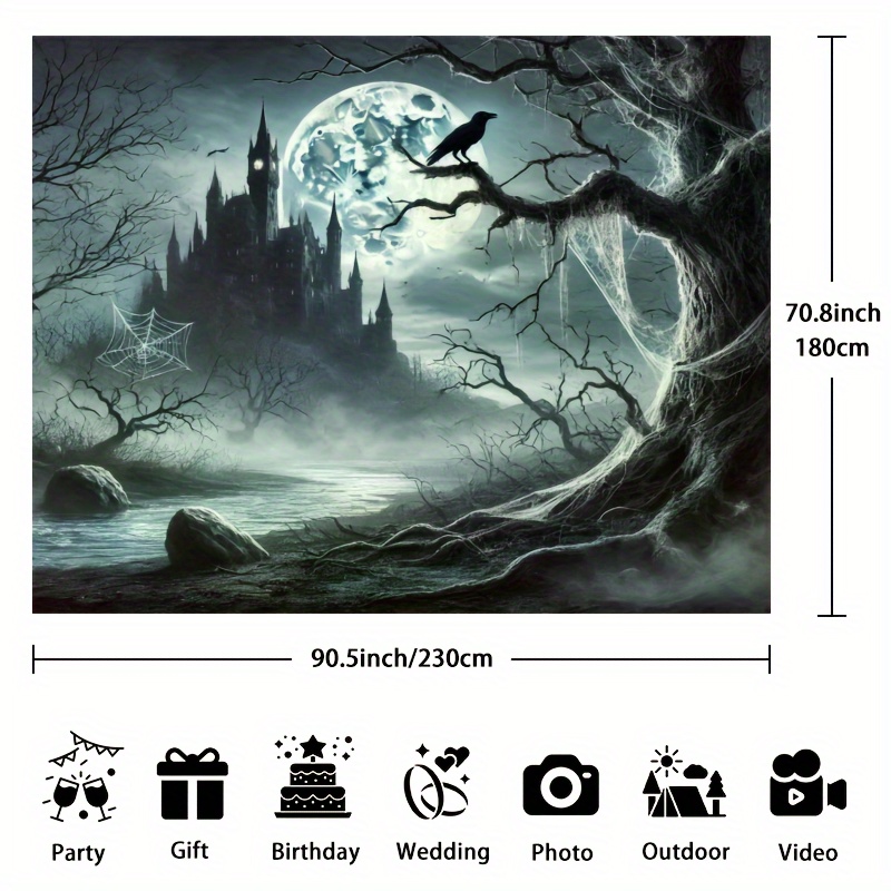 Ghost Castle Halloween Backgro - Photography Dark Cloth 评论和价格