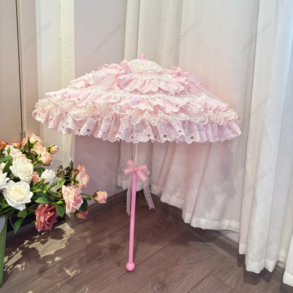Handmade Pink Floral Heart Lac - Photography Umbrella 评论和价格