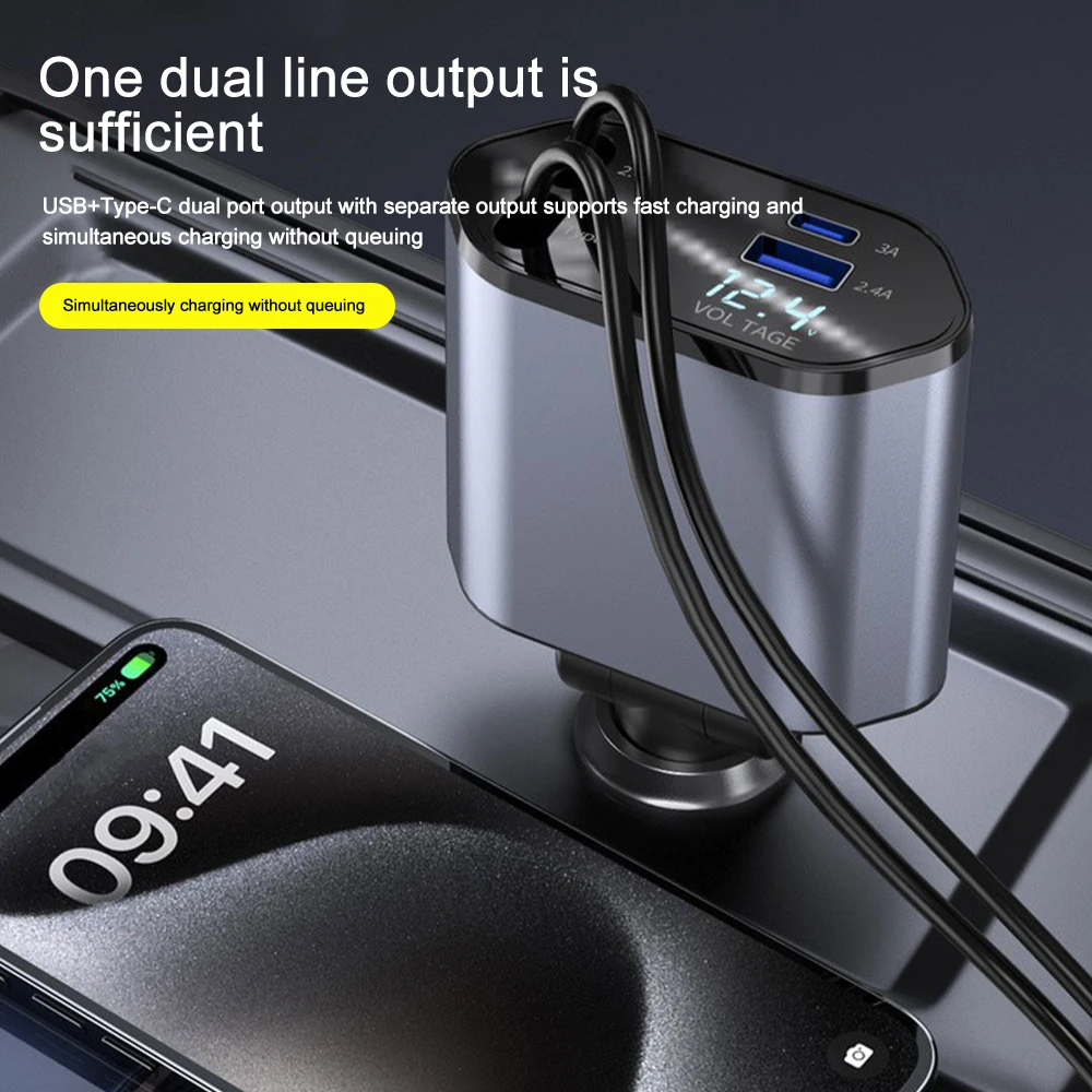 Car Charger Adaptor 120W Fast  - Tethering Cable Usb 评论和价格