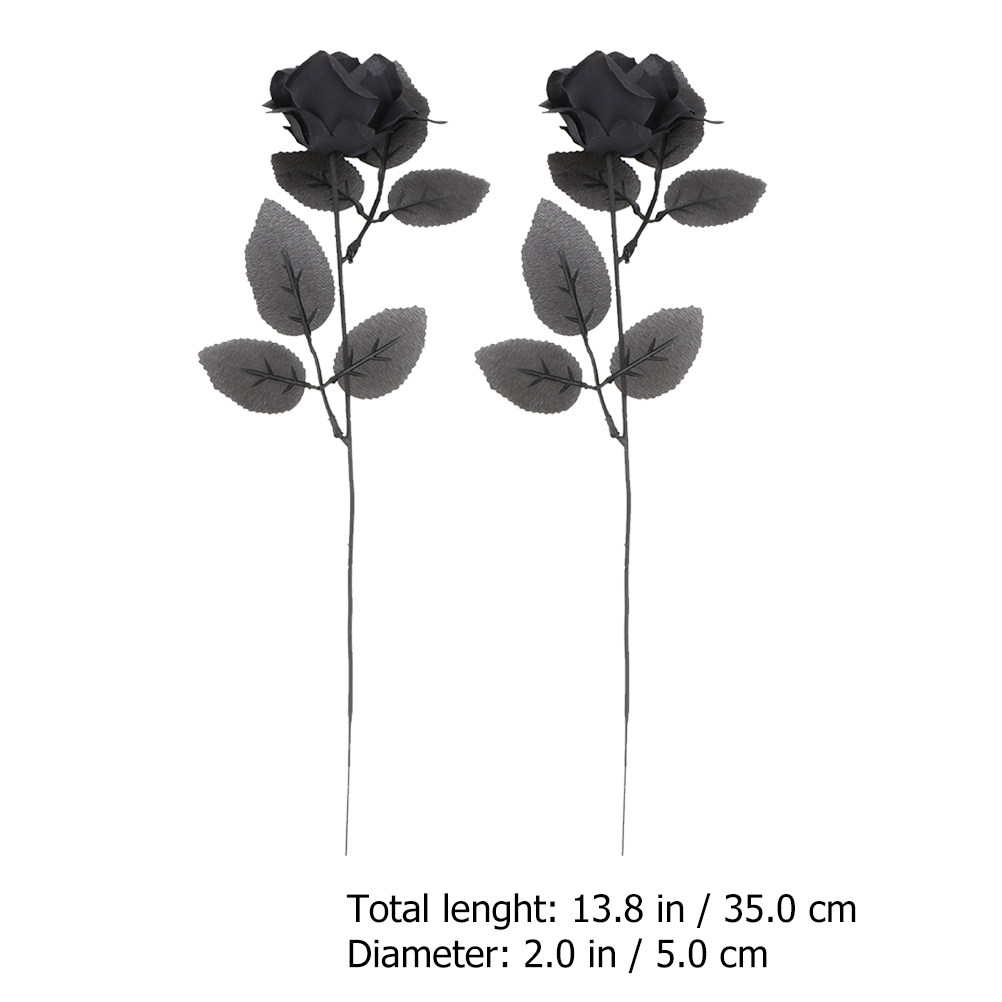 2Pcs Dark Faux Rose Flowers Re - Photography Dark Cloth 评论和价格