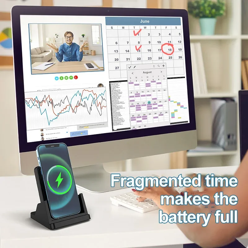 Wireless Charger Pad Stand Des - Tethering Cable Usb 评论和价格