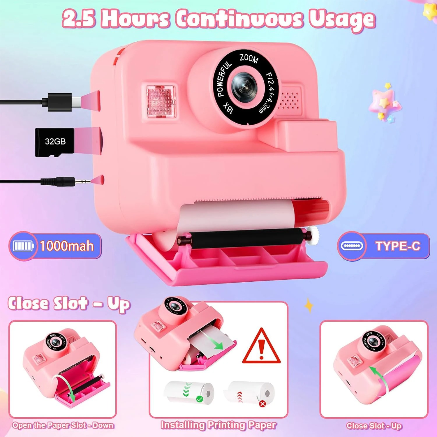 newInstant Print Camera With 3 - Photography Close Up 评论和价格