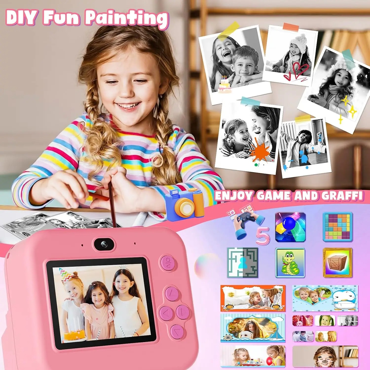 newInstant Print Camera With 3 - Photography Close Up 评论和价格