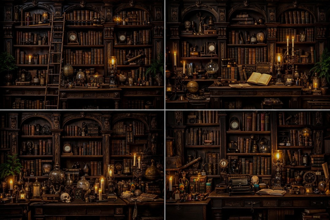 vintage library books candles  - Photography Dark Cloth 评论和价格
