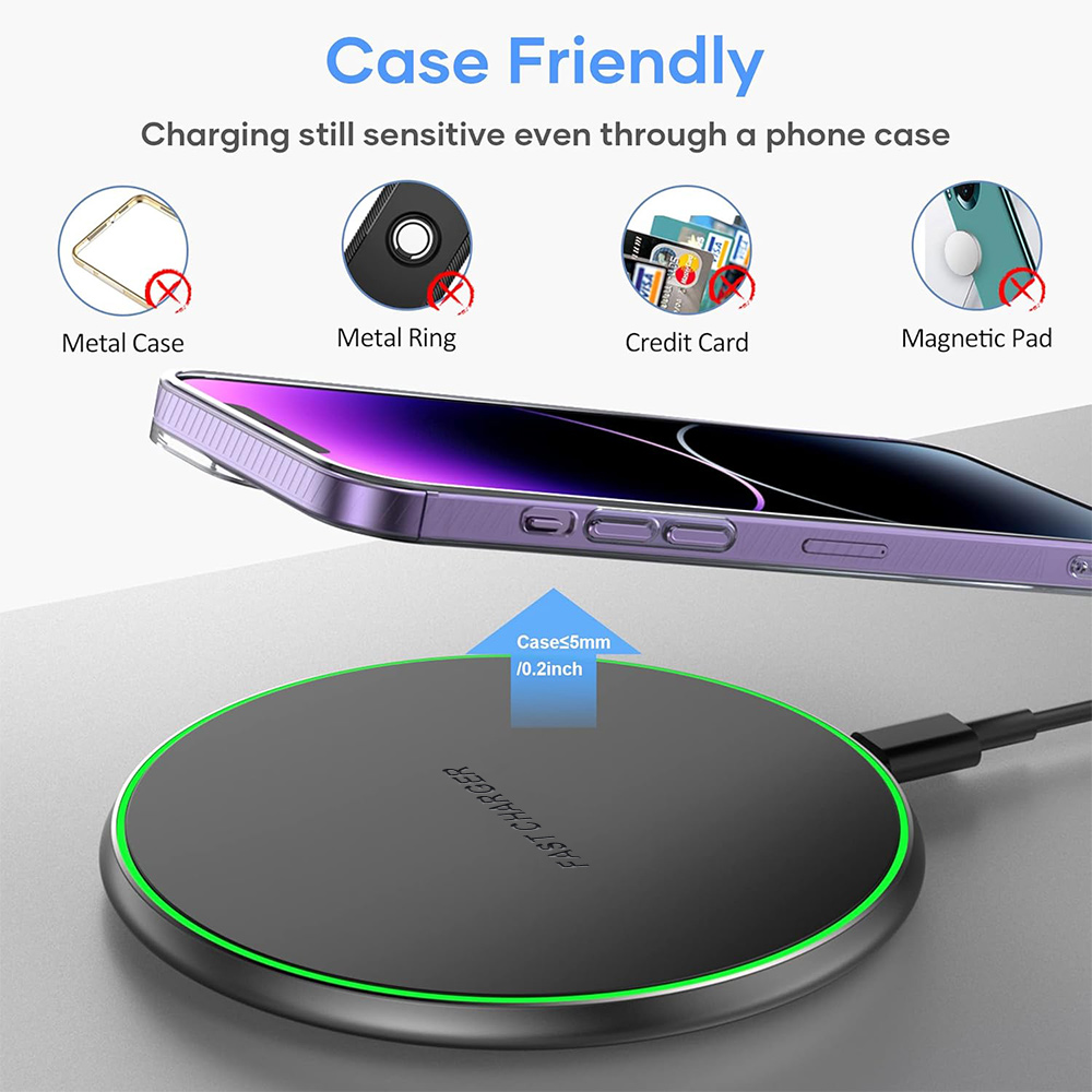 15W Fast Wireless Charger Pad  - Tethering Cable Usb 评论和价格