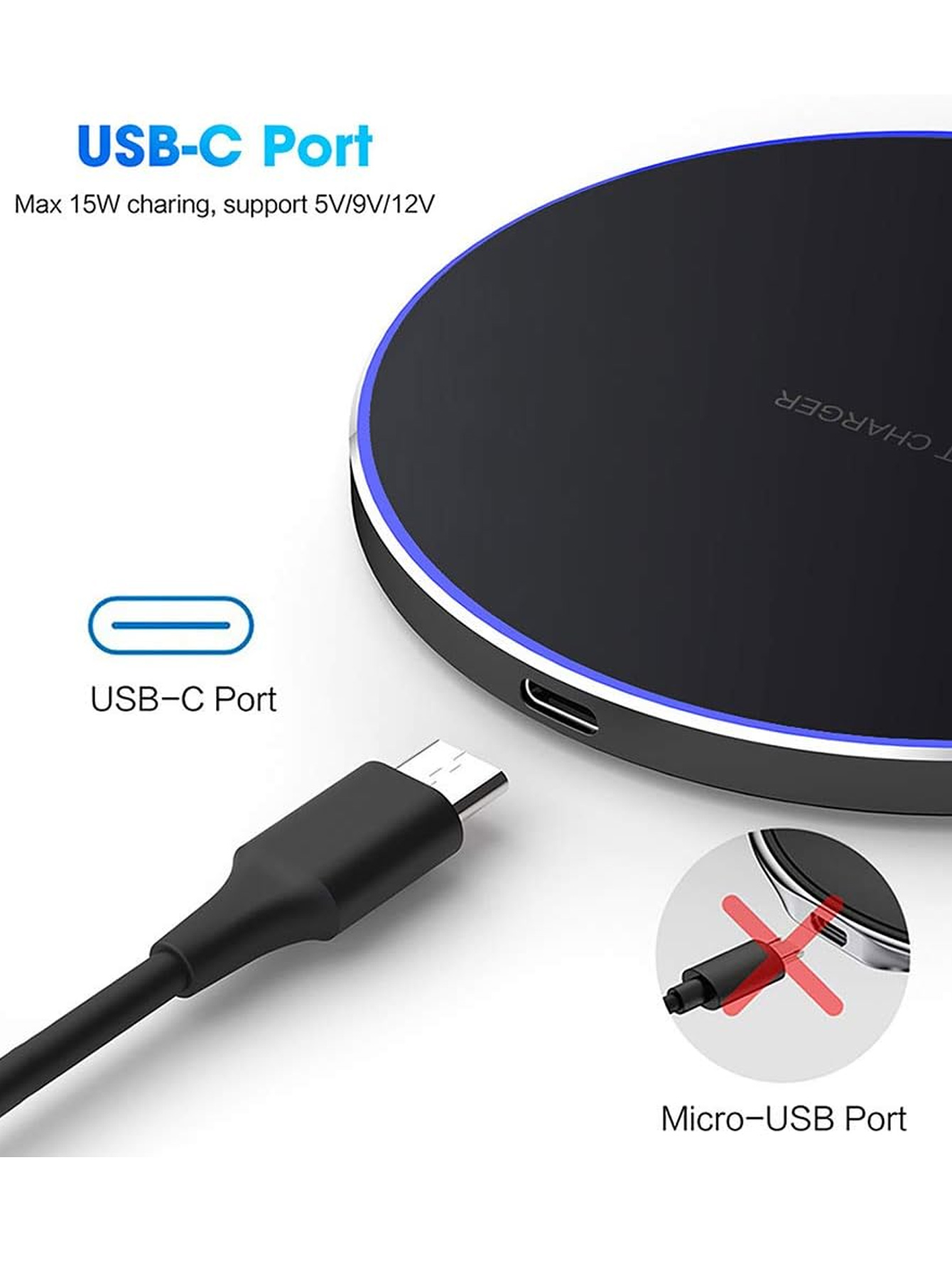 15W Fast Wireless Charger Pad  - Tethering Cable Usb 评论和价格